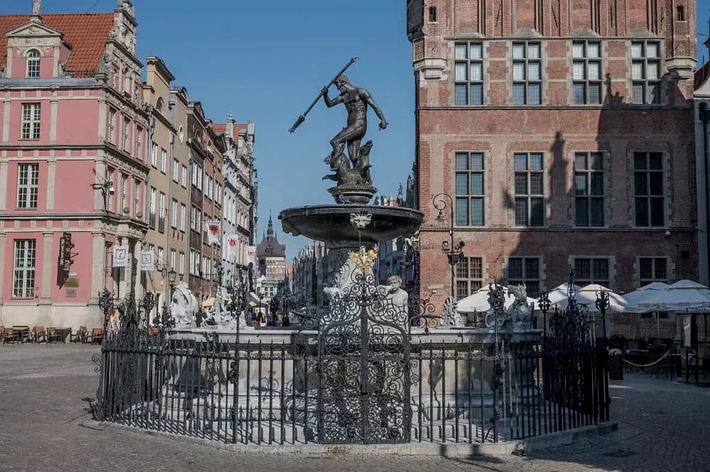 Neptune Fountain (Fontanna Neptuna) in Gdansk