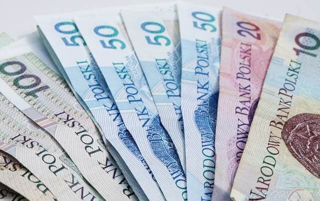 Polish zloty currency bills for visa fees
